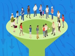 Tekening bij het artikel genaamd Wat is de online marketing funnel?
