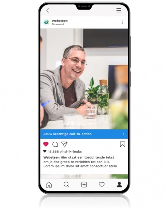 Voorbeeld post op Instagram als decoratief beeld