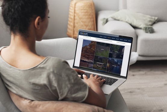 Website van duurzaamhout.nl op een laptop.