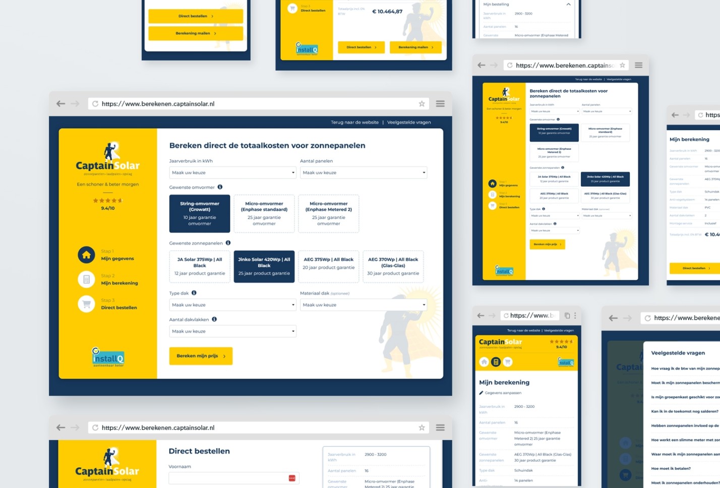 Schetsen van de website Captain Solar