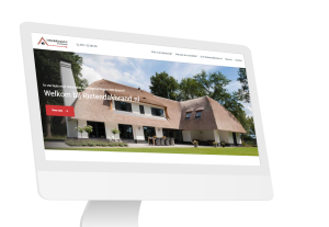 Laptop en telefoon met daarop de website van Rietendakbrand