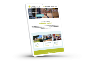 Laptop en telefoon met daarop de website van PCB De Olijfboom