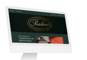 Laptop en telefoon met daarop de website van Parlare L'Uomo