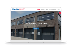 Laptop en telefoon met daarop de website van Maro Installatietechniek