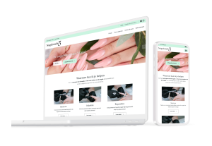 Laptop en telefoon met daarop de website van Nagelstudio3