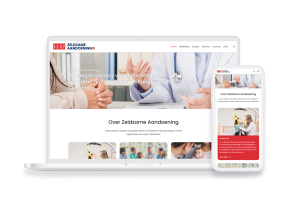 Laptop en telefoon met daarop de website van Zeldzame Aandoening