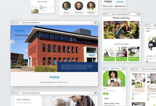 Schetsen van de website Sonova Nederland