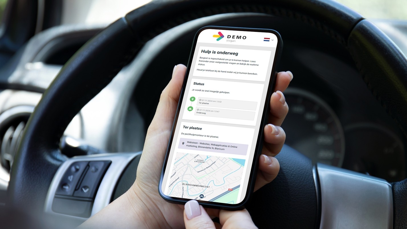 The application displayed on a phone