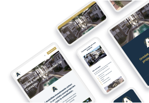 Laptop en telefoon met daarop de website van Amicitias Investments