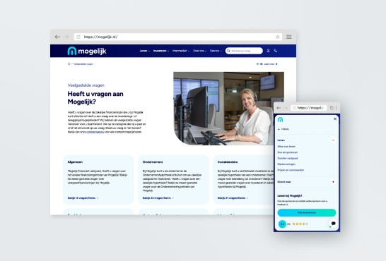 Veelgestelde vragen pagina op desktop en mobiel