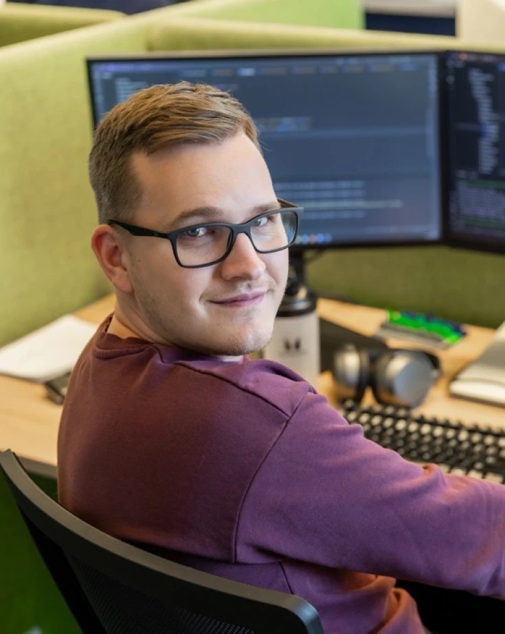 Djim at his workplace